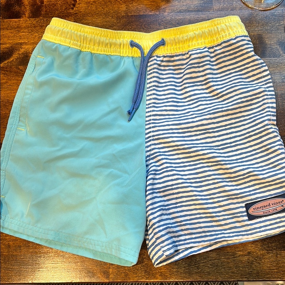 Vineyard Vines Yellow Waistband Swim Shorts